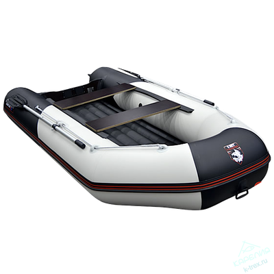 Лодка ПВХ Hunterboat Хантер Классика НД 345ЛКА Светло-Серый / Чёрный