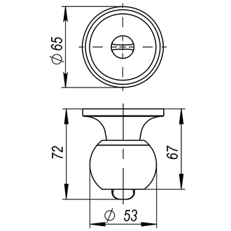 Ручка защелка Ajax (Аякс) 6082 PB-E (кл./фик.) золото