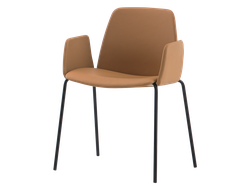 Мягкий стул Unnia со стальным основанием на 4 ножки и обитыми подлокотниками купить в Симферополе