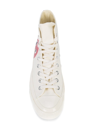 белые высокие кеды converse play comme des garcons москва