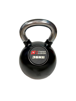 Гиря 36 кг FITNESS DIVISION обрезиненная с хромированной ручкой