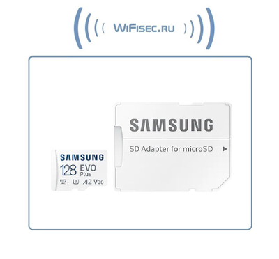 Карта памяти microSDXC UHS-I U3 Samsung EVO PLUS 128 ГБ, 130 МБ/с, Class 10, + переходник SD