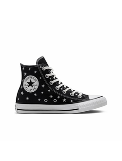 Кеды Converse All Star черные высокие со звездочками