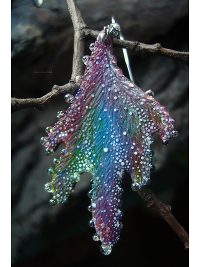 Комплект украшений из серёжек-крылышек и цветочка-кольца "Галлициниум, фея Рассветного Сада"