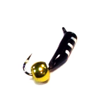 Мормышка вольфрамовая Столбик чёрн шар золото вес.0.46gr.12mm. d-2.0mm,
