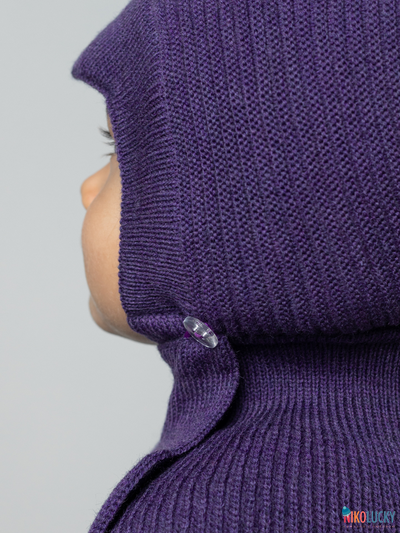 Шапка-шлем 24201-03 с утепл, х/б подклад, баклажановый 42-44