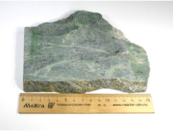 Лиственит, срез полированный с одной стороны, Россия (164*132*14 мм, 592 г) №24866