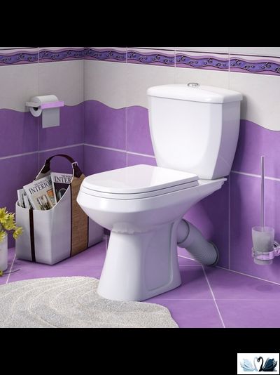 Унитаз напольный Оскольская керамика Элисса Антивсплеск, белый, Стандарт (сиденье арматура УКЛАД)