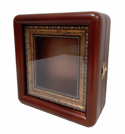 Киот "Антик" деревянный с багетной рамой "под золото", для иконы формата 9х10,5см.