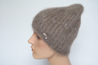 Шапка мохеровая вязаная темно-бежевая Vizio Италия 9020 CYO