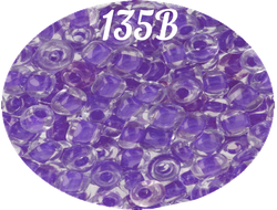 Бисер Zlatka 8/0 10гр цвет № 0135В прозрачный с сиреневым отверстием