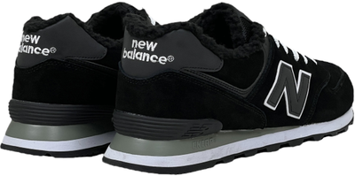 New Balance 574 Black White с мехом