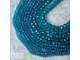 Стеклянные рондели в огранке, цвет морской волны, цена за нить (россыпью)