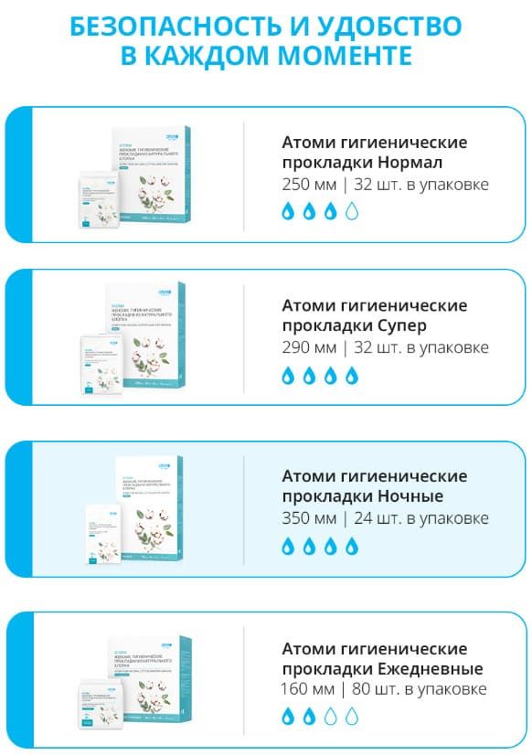 Преимущества ночных прокладок Атоми из хлопка