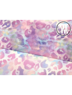 Сетка-стрейч принт Нежный леопард