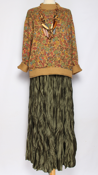 Джемпер ХЛОПОК "Восточный орнамент" горчица до р.52