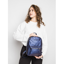 Женский кожаный рюкзак Anzolla Premium blue chameleon 
(арт. 3040-58)