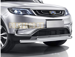 Защита переднего бампера d57+d42 Geely Atlas (2016-...)