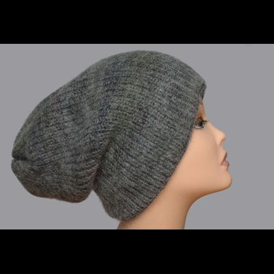 Шапка бини вязаная Vizio Италия 6186 темно - серая