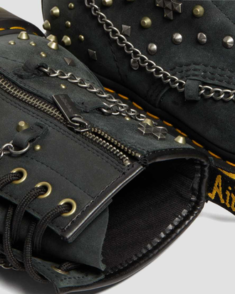 Ботинки Dr. Martens 1460 Studded Chain Leather Lace Up Black Utility