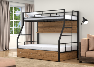 Двухъярусная кровать Раута Твист черная