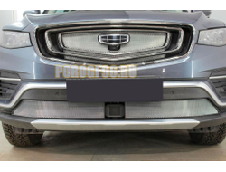Защита радиатора Geely Atlas Pro 2021- chrome низ (2 части)