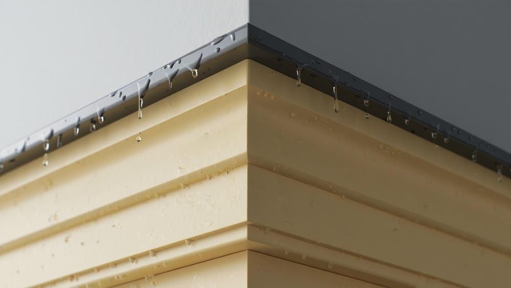 Инженерный дизайн фасада: узел примыкания полиуретанового карниза к металлическому отливу