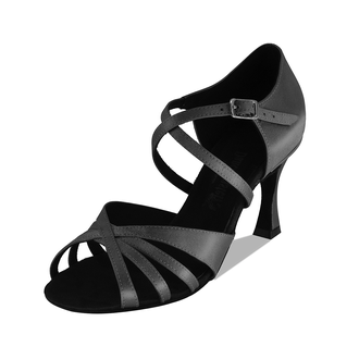 Туфли женские для латины м.1418 сатин черный