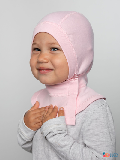 Шапка-шлем 24301-01 95%хлопок 5%лайкра, светло-розовый 44-46