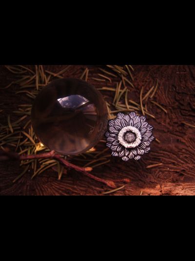 Кольцо-цветок &quot;Ночная Снежинка&quot;