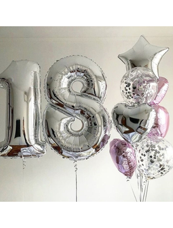 НАБОР ШАРОВ С ГЕЛИЕМ "Совершеннолетие"