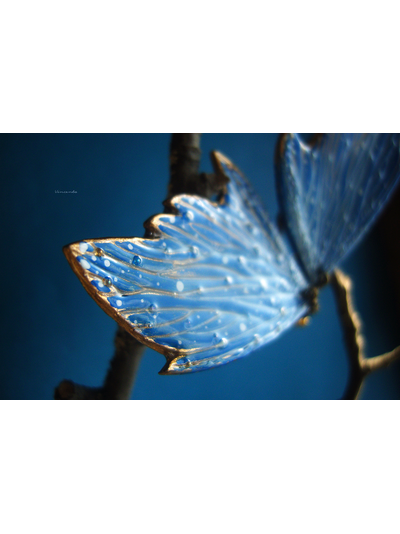 "Вавилонский мотылёк", крупные серьги-крылья авторской работы