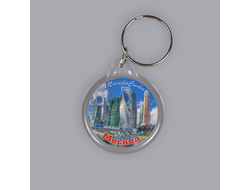 Пластиковый брелок круг 40 мм. - деловой центр Москва-Сити, Москва | интернет-магазин 2fru.ru