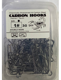 Крючок-двойник Carbon Hooks Scorpion 30шт #1