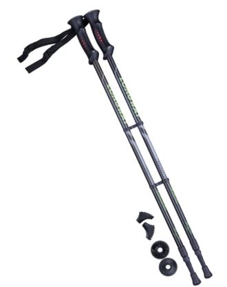 Палки для скандинавской ходьбы Berger, 77-135 см, 2-секционные Longway чёрный/ярко-зелёный