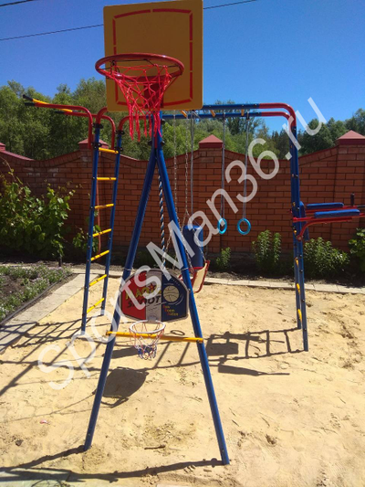 Детский спортивный комплекс серии «ЮНЫЙ АТЛЕТ» модель «Уличный-Плюс» вид сбоку