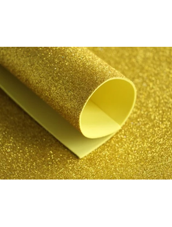 Фоамиран Глиттерный, лист 20х30 см, цвет светлое золото New