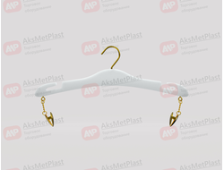 6806W Вешалка-плечики бельевая пластик прищепка с силиконом цвет: белый