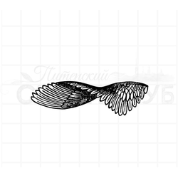 штамп винтажный крыло куропатки