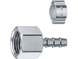 ЗУБР штуцер ?елочка?, 6 мм - 1/4?F, переходник с обжимным хомутом, Профессионал (64923-1/4-06)