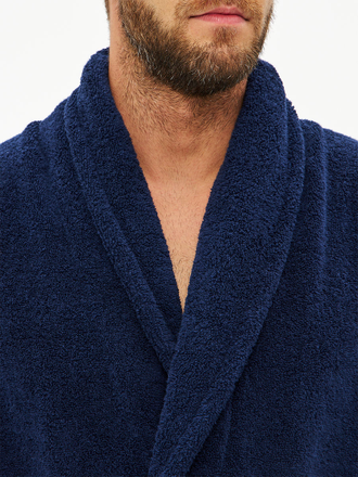 Мужской махровый халат синий SHEMIR