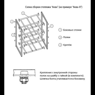 Стеллаж из профиля на 6 бутылей (черный)