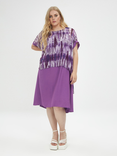 Платье с шифоновой накидкой в цвете Dahlia (георгин)