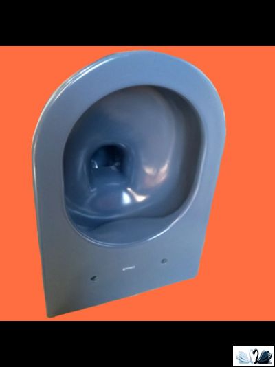 Чаша унитаза Creavit Free Basalt FE322-11BM00E-0000 подвесная безободковая, сине - серая, Steel Blue