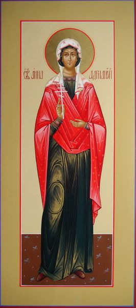 Анна Адрианопольская, святая мученица. Рукописная мерная икона.
