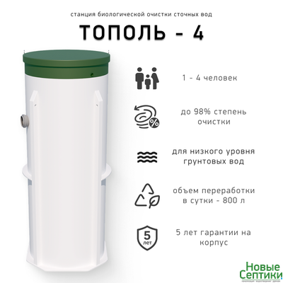 Септик без откачки Тополь 4