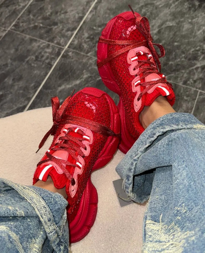 Balenciaga 3XL Fishnet Red