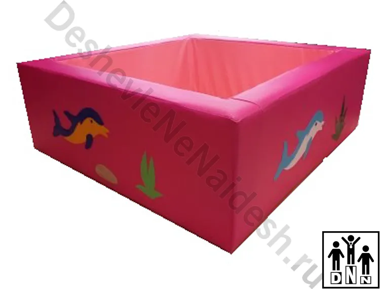 Сухой бассейн квадратный Подводный мир розовый