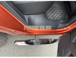 Пороги труба с проступью Папа Тюнинг d76 для Haval H7 2025-