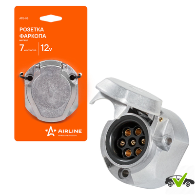 Розетка прицепа (фаркопа) 12В 7 контактов металл